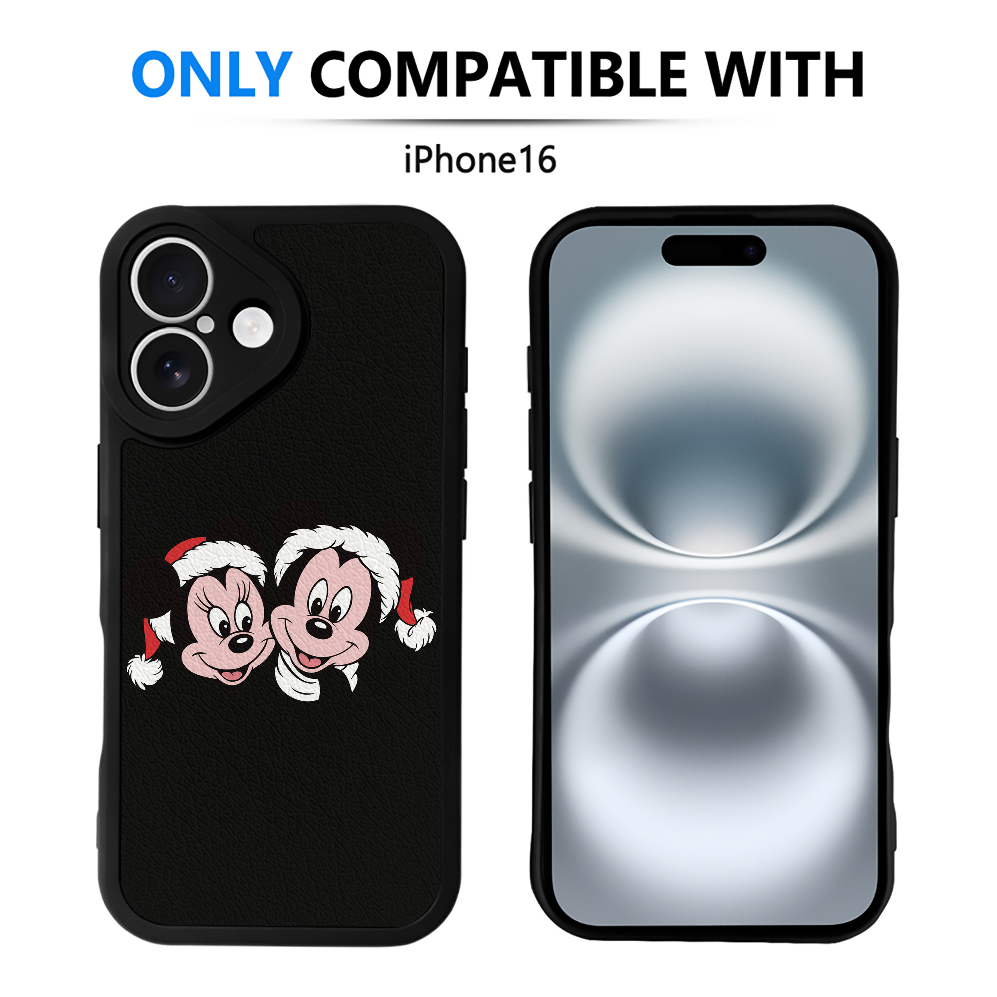 （画像用） ミッキーマウス Mickey Mouse 【iPhone 16シリーズ対応】シリコンスマホケース（レザー調） 材質：シリコン